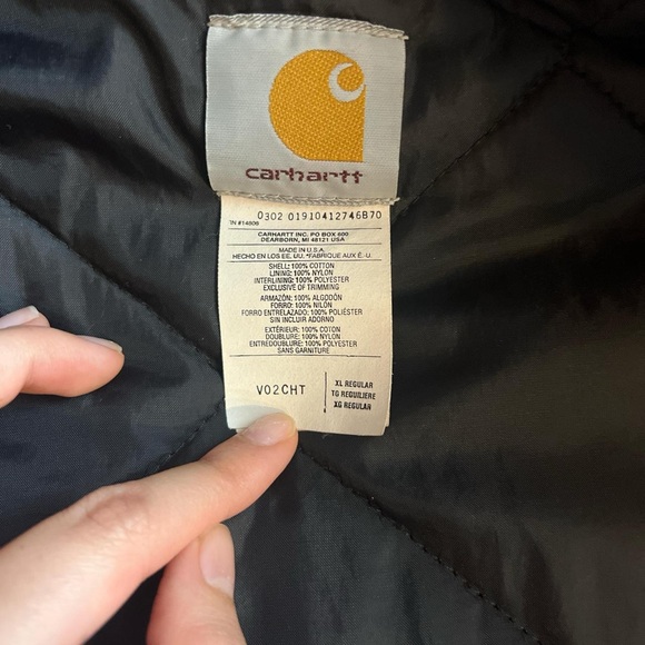 VTG Carhartt Vest XL Men's USA Union Brown Full Zip Quilt Lined Canvas V02 CHT - Picture 4 of 5